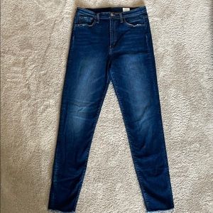 Ultra high rise dark jeans